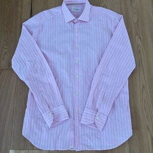 Tratoria Nattei 954 Pink Long Sleeve Linen.Shirt
